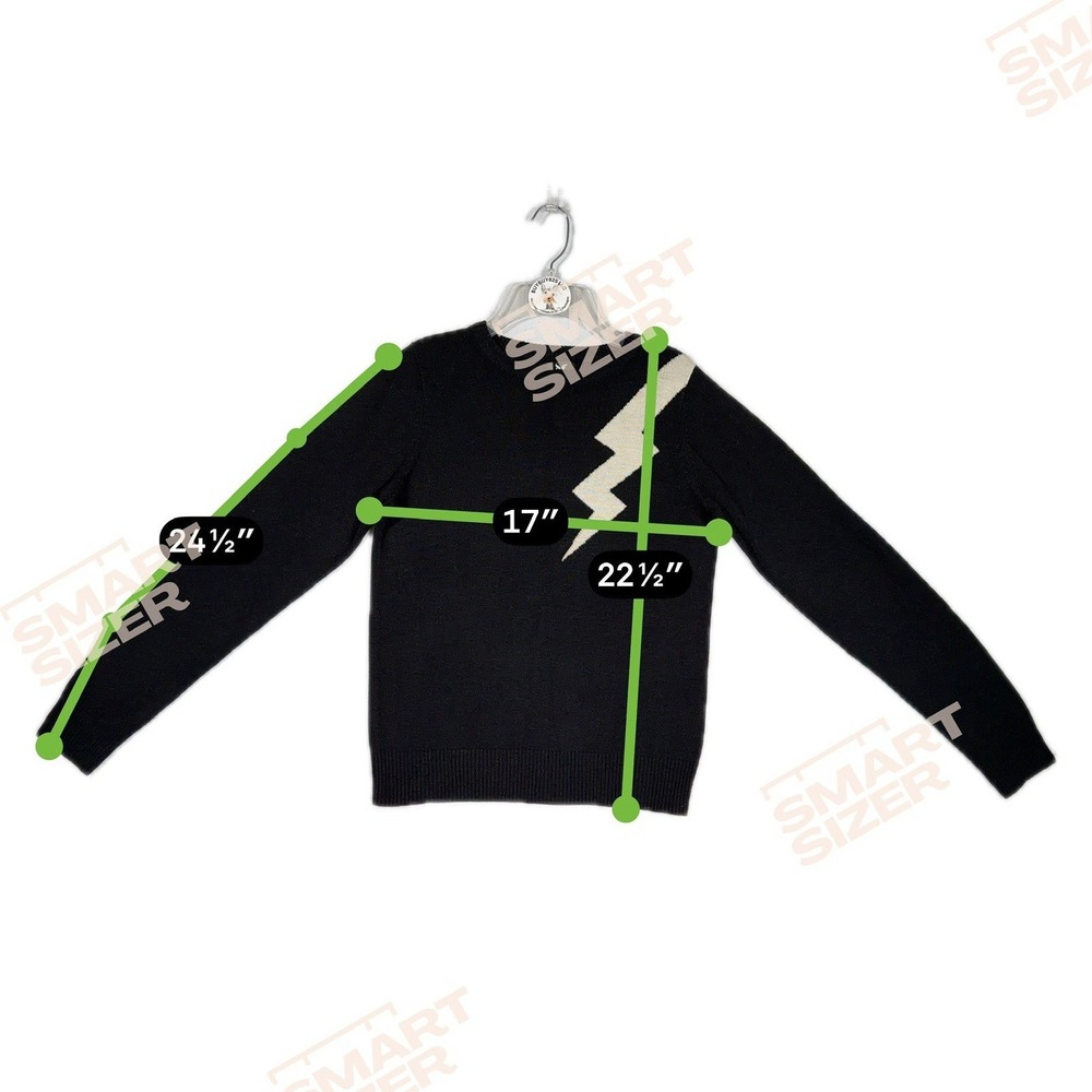 Dangerfield Lightning Bolt Sweater Black Size 8 US 4 XS Angora Blend Goth Punk - Picture 5 of 7